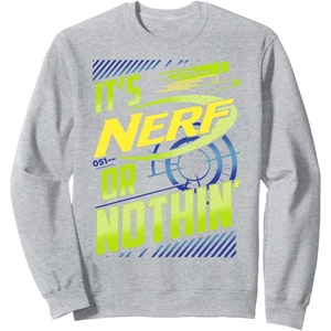 Nerf It’s Nerf Or Nothin’ Retro Bold Logo Sweatshirt(Heather Grey)