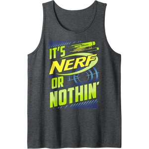 Nerf It’s Nerf Or Nothin’ Retro Bold Logo Tank Top(Dark Heather Grey)