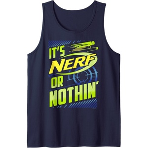 Nerf It’s Nerf Or Nothin’ Retro Bold Logo Tank Top(Navy Blue)