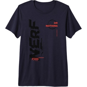 Nerf It’s Nerf Or Nothing Target Bullseye Side Graphic Premium Tri-blend T-Shirt(Navy Blue)