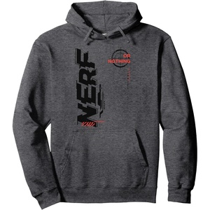 Nerf It’s Nerf Or Nothing Target Bullseye Side Graphic Pullover Hoodie(Dark Heather Grey)