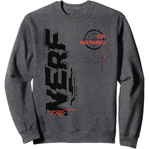 Nerf It’s Nerf Or Nothing Target Bullseye Side Graphic Sweatshirt(Dark Heather Grey)