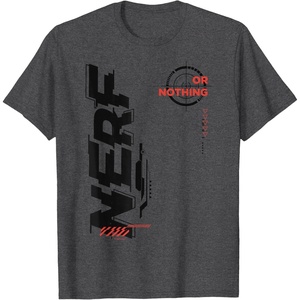 Nerf It’s Nerf Or Nothing Target Bullseye Side Graphic T-Shirt(Dark Heather Grey)