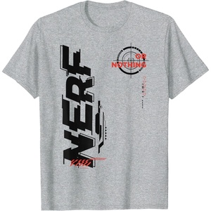 Nerf It’s Nerf Or Nothing Target Bullseye Side Graphic T-Shirt(Heather Grey)