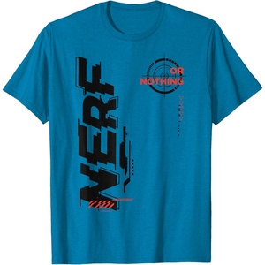 Nerf It’s Nerf Or Nothing Target Bullseye Side Graphic T-Shirt(Sapphire Blue)