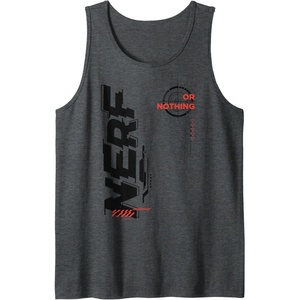 Nerf It’s Nerf Or Nothing Target Bullseye Side Graphic Tank Top(Dark Heather Grey)