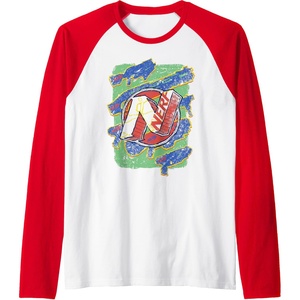 Nerf Logo Blaster Scribbles Raglan Baseball Tee(Red/White)