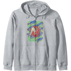 Nerf Logo Blaster Scribbles Zip Hoodie(Heather Grey)
