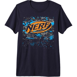 Nerf Logo Glitch Camouflage Premium Tri-blend T-Shirt(Navy Blue)