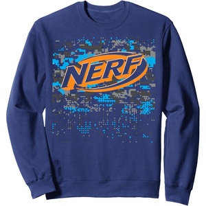 Nerf Logo Glitch Camouflage Sweatshirt(Navy Blue)