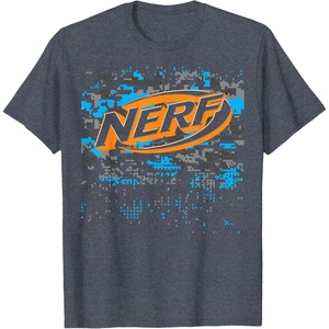 Nerf Logo Glitch Camouflage T-Shirt Small(Heather Blue)