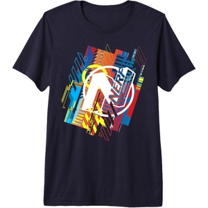 Nerf N Glitched Logo Premium Tri-Blend T-Shirt(Navy Blue)