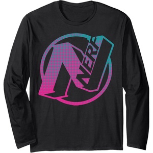 Nerf N Gradient Comic Style Logo Long Sleeve T-Shirt(Black)