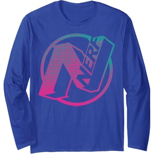 Nerf N Gradient Comic Style Logo Long Sleeve T-Shirt(Royal Blue)