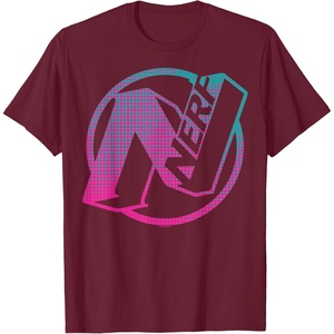 Nerf N Gradient Comic Style Logo T-Shirt(Burgundy)