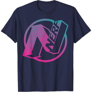 Nerf N Gradient Comic Style Logo T-Shirt(Navy Blue)