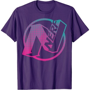 Nerf N Gradient Comic Style Logo T-Shirt(Purple)