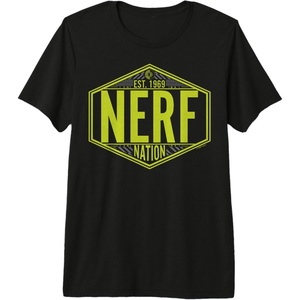 Nerf Nation Est 1969 Neon Badge Logo Premium T-Shirt(Black)