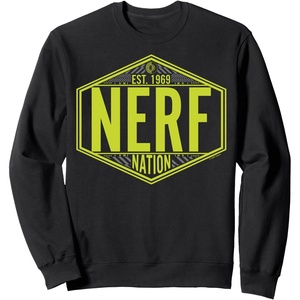 Nerf Nation Est 1969 Neon Badge Logo Sweatshirt(Black)