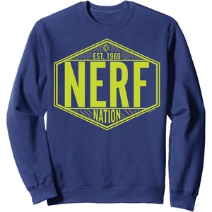 Nerf Nation Est 1969 Neon Badge Logo Sweatshirt(Navy Blue)