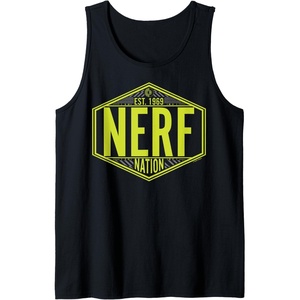 Nerf Nation Est 1969 Neon Badge Logo Tank Top(Black)