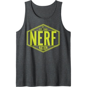 Nerf Nation Est 1969 Neon Badge Logo Tank Top(Dark Heather Grey)