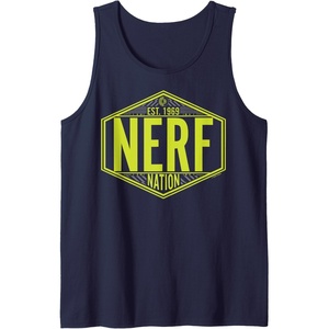 Nerf Nation Est 1969 Neon Badge Logo Tank Top(Navy Blue)