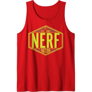 Nerf Nation Est 1969 Neon Badge Logo Tank Top(Red)