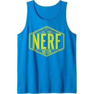Nerf Nation Est 1969 Neon Badge Logo Tank Top(Sapphire Blue)