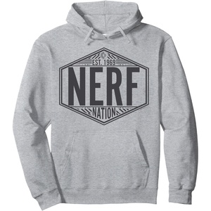 Nerf Nation Est 1969 Neon Badge Logo V2 Pullover Hoodie(Heather Grey)