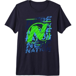 Nerf Nation N Logo Stack Premium Tri-blend T-Shirt(Navy Blue)