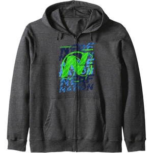 Nerf Nation N Logo Stack Zip Hoodie(Dark Heather Grey)