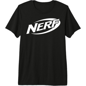 Nerf Simple White Retro Logo Premium Tri-blend T-Shirt(Black)