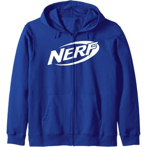 Nerf Simple White Retro Logo Zip Hoodie(Royal Blue)