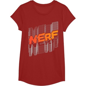 Nerf Stacked Silhouette Retro Nerf Action Logo T-Shirt(Cranberry Red)