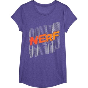 Nerf Stacked Silhouette Retro Nerf Action Logo T-Shirt(Purple Heather)
