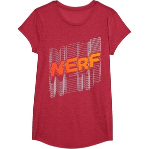 Nerf Stacked Silhouette Retro Nerf Action Logo T-Shirt(Red Heather)