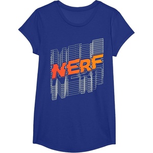 Nerf Stacked Silhouette Retro Nerf Action Logo T-Shirt(Royal Blue)