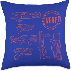 Nerf The Blaster Chart Throw Pillow(18×18)