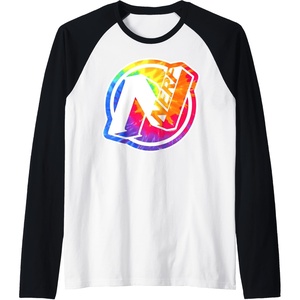 Nerf Tie Dye Logo Raglan Baseball Tee(Black/White)
