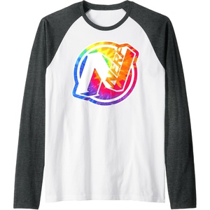Nerf Tie Dye Logo Raglan Baseball Tee(Dark Heather Grey/White)