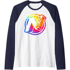 Nerf Tie Dye Logo Raglan Baseball Tee(Navy Blue/White)