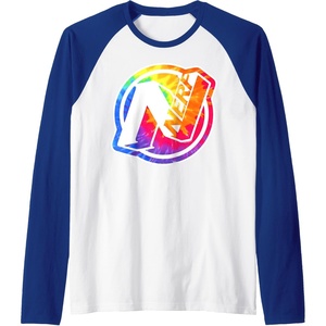 Nerf Tie Dye Logo Raglan Baseball Tee(Royal Blue/White)