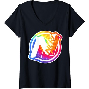 Nerf Tie Dye Logo V-Neck T-Shirt(Black)