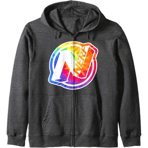 Nerf Tie Dye Logo Zip Hoodie(Dark Heather Grey)