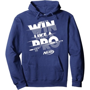 Nerf Win Like A Pro Glitch Text Pullover Hoodie(Navy Blue)