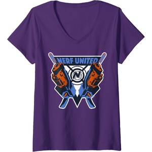 Womens Nerf United Blasters V-Neck T-Shirt(Purple)