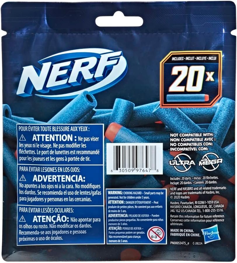 image:imageNERF Elite 20 20Dart Refill Pack 20 Official Nerf Elite 20 Foam Darts Compatible with All Nerf Blasters That Use Elite Darts Kids Stocking StuffersStandard