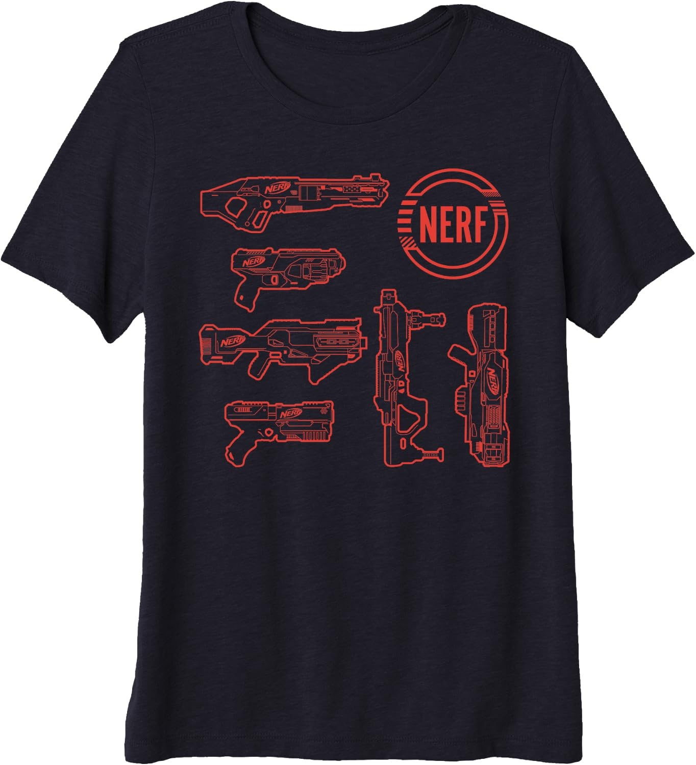 image:imageNerf Blasters Retro Schematic Textbook Outlines Premium Triblend TShirtNavy Blue