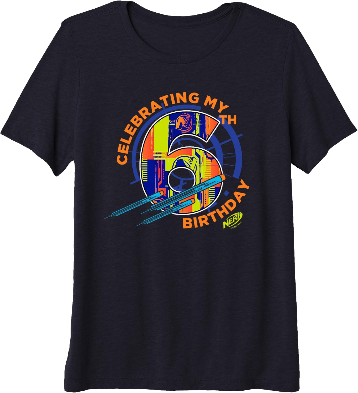 image:imageNerf Celebrating My 6th Birthday Premium Triblend TShirtNavy Blue